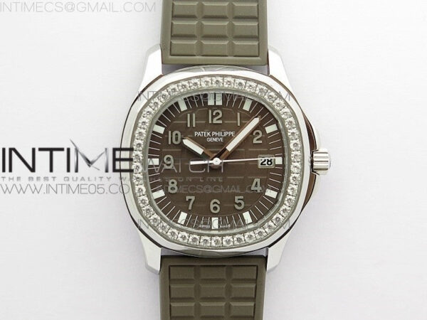 Aquanaut 5067A SS PPF 1:1 Best Edition Light Brown Textured Dial on Brown Rubber Strap AE23 (Free a box)