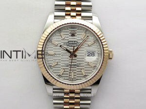 DateJust 41 126331 904L SS/RG VSF 1:1 Best Edition Motif Gray Fluted Dial on Jubilee Bracelet VS3235
