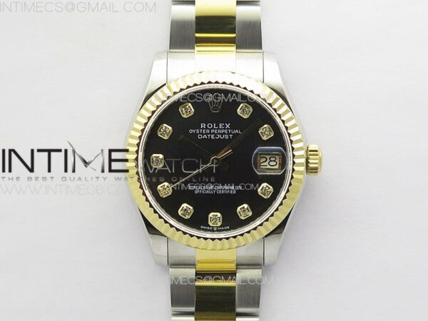 DateJust 31mm 72610 SS/YG APSF Best Edition Black Dial Crystals Markers on Oyster Bracelet A2824 – Bild 2