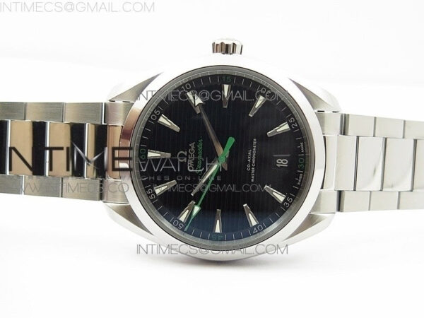 Aqua Terra 150M Master Chronometers VSF 1:1 Best Edition Black Dial Green second hand on SS Bracelet A8900 Super Clone – Bild 4