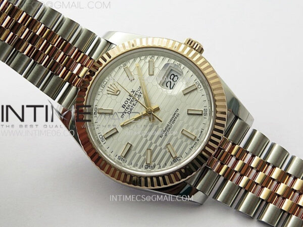 DateJust 41 126331 904L SS/RG VSF 1:1 Best Edition Motif Gray Fluted Dial on Jubilee Bracelet VS3235 – Bild 3