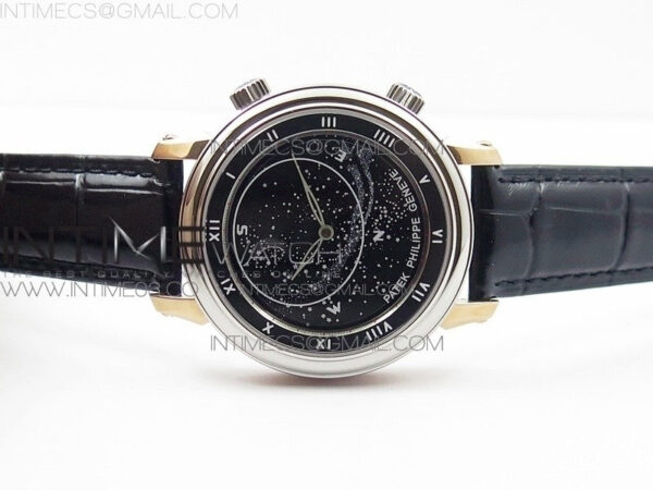 6104P Moon RG/SS Black Dial on Black Leather Strap A240 V2 – Bild 3