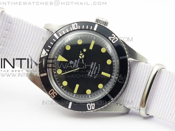 Vintage Oyster Submariner No Date 200m  660ft SS On Nylon Strap – Bild 3