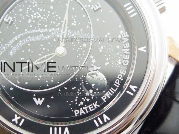 6104P Moon RG/SS Black Dial on Black Leather Strap A240 V2 – Bild 5