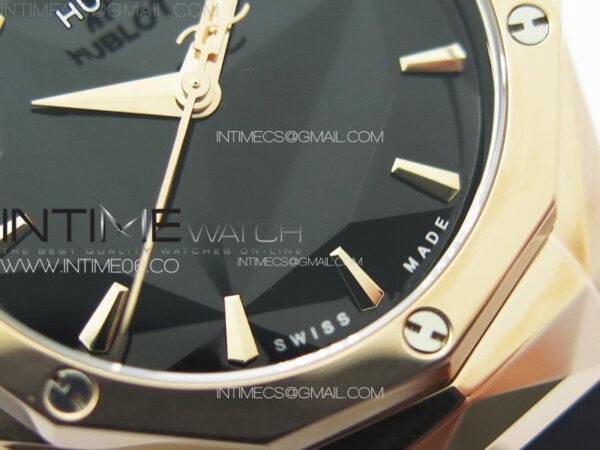 Classic Fusion Orlinski RG B50F 1:1 Best Edition Black Faceted Dial on Black Rubber Strap A2892 – Bild 5