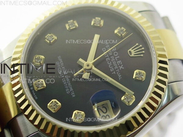 DateJust 31mm 72610 SS/YG APSF Best Edition Black Dial Crystals Markers on Oyster Bracelet A2824 – Bild 5
