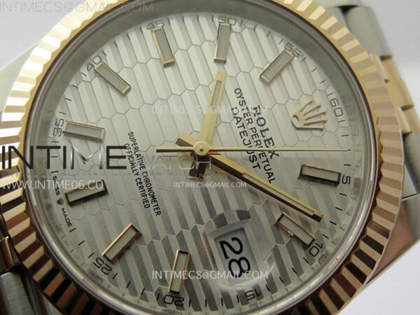 DateJust 41 126331 904L SS/RG VSF 1:1 Best Edition Motif Gray Fluted Dial on Jubilee Bracelet VS3235 – Bild 5