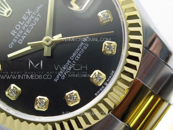 DateJust 31mm 72610 SS/YG APSF Best Edition Black Dial Crystals Markers on Oyster Bracelet A2824 – Bild 6