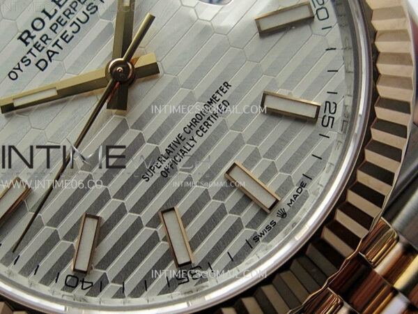 DateJust 41 126331 904L SS/RG VSF 1:1 Best Edition Motif Gray Fluted Dial on Jubilee Bracelet VS3235 – Bild 8