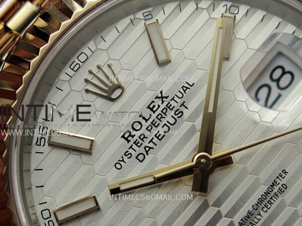 DateJust 41 126331 904L SS/RG VSF 1:1 Best Edition Motif Gray Fluted Dial on Jubilee Bracelet VS3235 – Bild 9