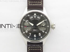 Big Pilot Annual Calendar SS IW5027 AZF 1:1 Best Edition Gray Dial on Brown Leather Strap A52850