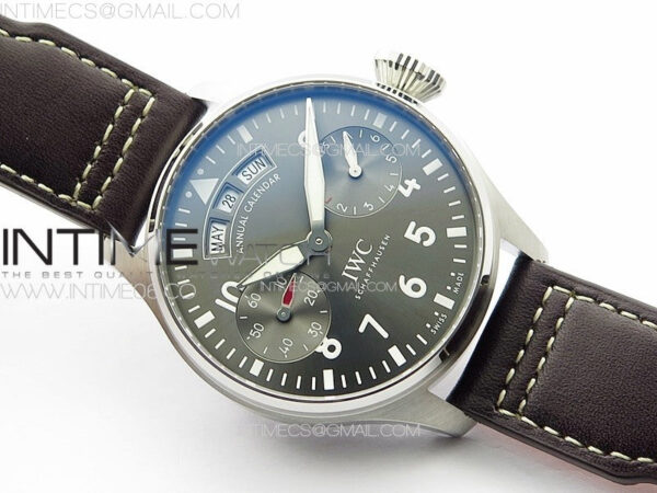 Big Pilot Annual Calendar SS IW5027 AZF 1:1 Best Edition Gray Dial on Brown Leather Strap A52850 – Bild 2