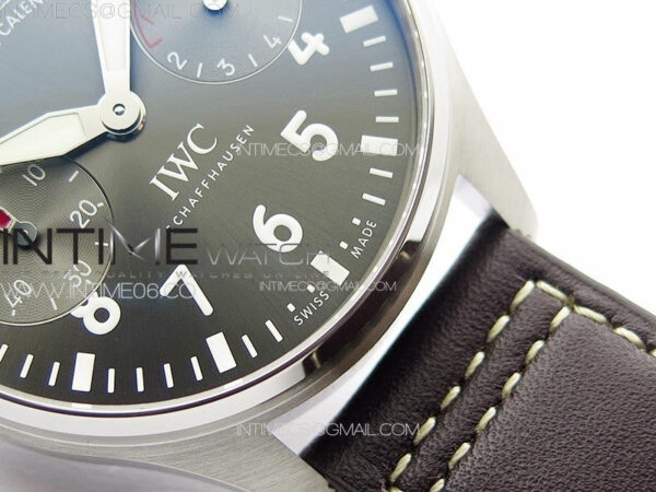 Big Pilot Annual Calendar SS IW5027 AZF 1:1 Best Edition Gray Dial on Brown Leather Strap A52850 – Bild 7