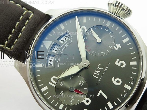Big Pilot Annual Calendar SS IW5027 AZF 1:1 Best Edition Gray Dial on Brown Leather Strap A52850 – Bild 9