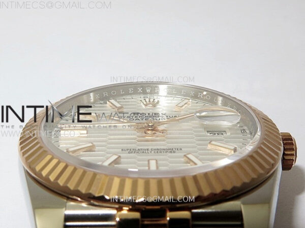 DateJust 41 126331 904L SS/RG VSF 1:1 Best Edition Motif Gray Fluted Dial on Jubilee Bracelet VS3235 – Bild 10
