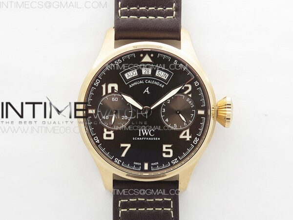 Big Pilot Annual Calendar RG IW5027 AZF 1:1 Best Edition Brown Dial on Brown Leather Strap A52850