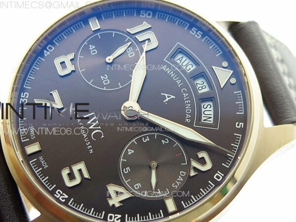 Big Pilot Annual Calendar RG IW5027 AZF 1:1 Best Edition Brown Dial on Brown Leather Strap A52850 – Bild 4