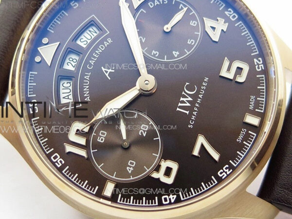 Big Pilot Annual Calendar RG IW5027 AZF 1:1 Best Edition Brown Dial on Brown Leather Strap A52850 – Bild 8
