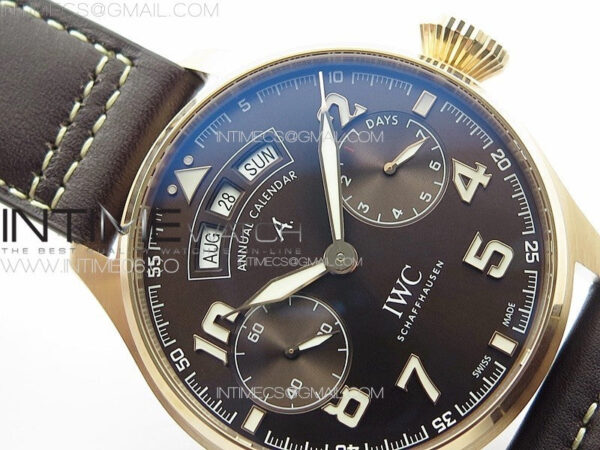 Big Pilot Annual Calendar RG IW5027 AZF 1:1 Best Edition Brown Dial on Brown Leather Strap A52850 – Bild 9