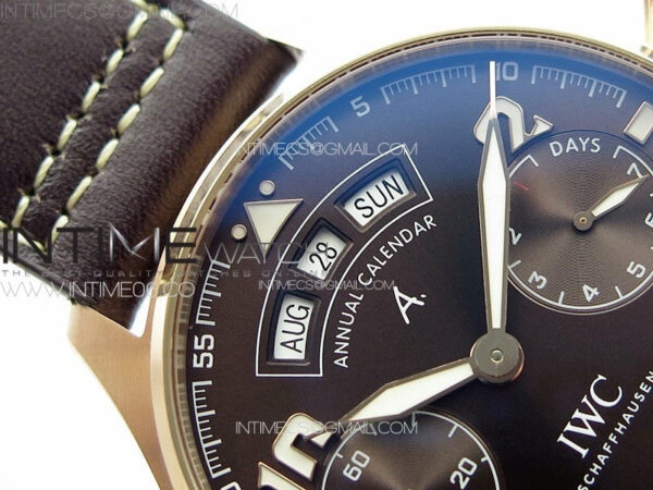Big Pilot Annual Calendar RG IW5027 AZF 1:1 Best Edition Brown Dial on Brown Leather Strap A52850 – Bild 10