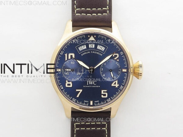 Big Pilot Annual Calendar RG IW5027 "Le Petit Prince" AZF 1:1 Best Edition Blue Dial on Brown Leather Strap A52850