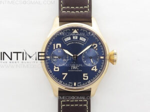 Big Pilot Annual Calendar RG IW5027 "Le Petit Prince" AZF 1:1 Best Edition Blue Dial on Brown Leather Strap A52850