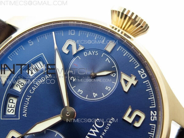Big Pilot Annual Calendar RG IW5027 "Le Petit Prince" AZF 1:1 Best Edition Blue Dial on Brown Leather Strap A52850 – Bild 5
