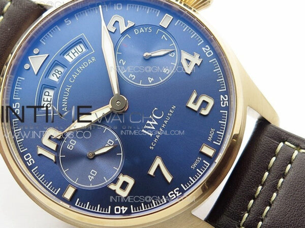 Big Pilot Annual Calendar RG IW5027 "Le Petit Prince" AZF 1:1 Best Edition Blue Dial on Brown Leather Strap A52850 – Bild 6