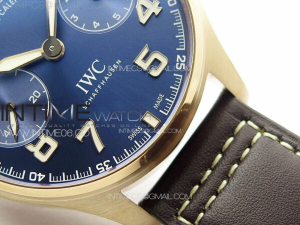Big Pilot Annual Calendar RG IW5027 "Le Petit Prince" AZF 1:1 Best Edition Blue Dial on Brown Leather Strap A52850 – Bild 7