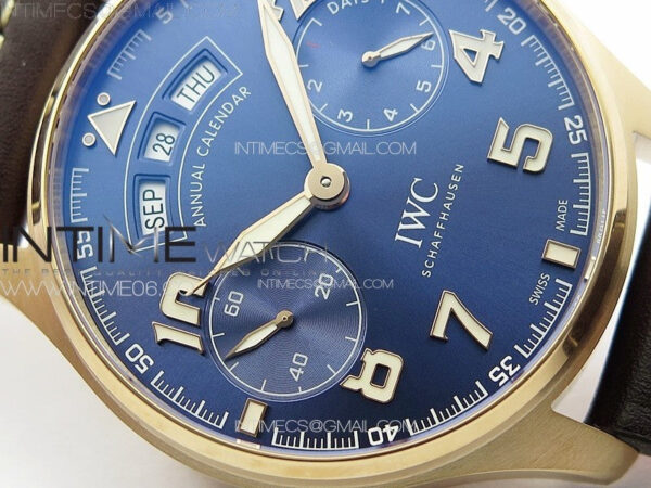 Big Pilot Annual Calendar RG IW5027 "Le Petit Prince" AZF 1:1 Best Edition Blue Dial on Brown Leather Strap A52850 – Bild 8