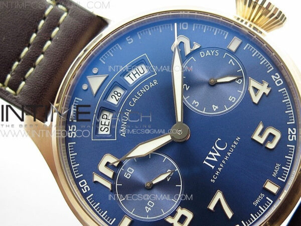 Big Pilot Annual Calendar RG IW5027 "Le Petit Prince" AZF 1:1 Best Edition Blue Dial on Brown Leather Strap A52850 – Bild 9