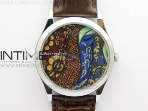 Classic 5077P-102 SS Case FLF Best Edition Real Enamel Dial 1 Brown Leather strap Cal.240