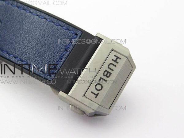 Big Bang Sang Bleu Ti Crystal Bezel WWF 1:1 Best Edition Blue Skeletonal Dial On Blue Gummy Strap Asian HB1213 V2 – Bild 11