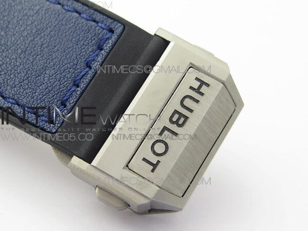 Big Bang Sang Bleu Ti Crystal Bezel WWF 1:1 Best Edition Blue Skeletonal Dial On Blue Gummy Strap Asian HB1213 V2 – Bild 12