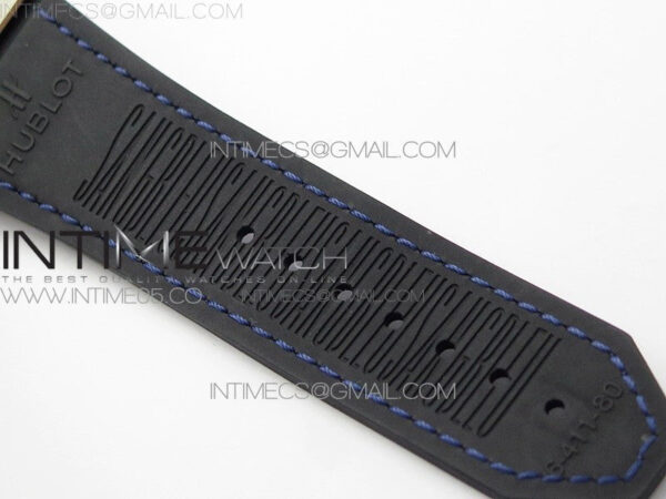 Big Bang Sang Bleu Ti Crystal Bezel WWF 1:1 Best Edition Blue Skeletonal Dial On Blue Gummy Strap Asian HB1213 V2 – Bild 16