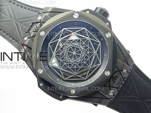 Big Bang Sang Bleu DLC Ti WWF 1:1 Best Edition Black Skeletonal Dial On Black Gummy Strap Asian HB1213 V2 – Bild 2