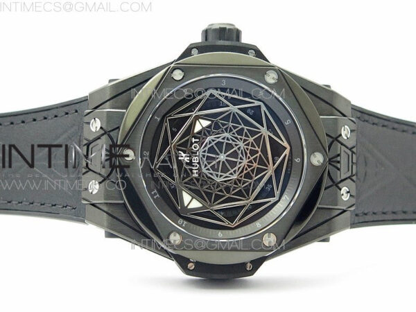 Big Bang Sang Bleu DLC Ti WWF 1:1 Best Edition Black Skeletonal Dial On Black Gummy Strap Asian HB1213 V2 – Bild 3