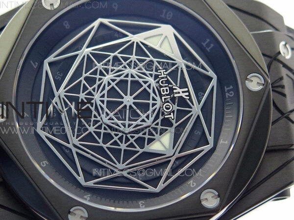 Big Bang Sang Bleu DLC Ti WWF 1:1 Best Edition Black Skeletonal Dial On Black Gummy Strap Asian HB1213 V2 – Bild 4