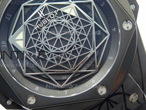 Big Bang Sang Bleu DLC Ti WWF 1:1 Best Edition Black Skeletonal Dial On Black Gummy Strap Asian HB1213 V2 – Bild 5