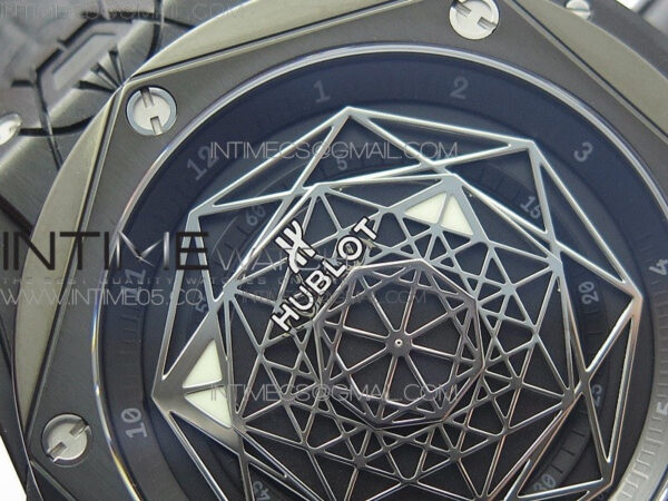 Big Bang Sang Bleu DLC Ti WWF 1:1 Best Edition Black Skeletonal Dial On Black Gummy Strap Asian HB1213 V2 – Bild 7