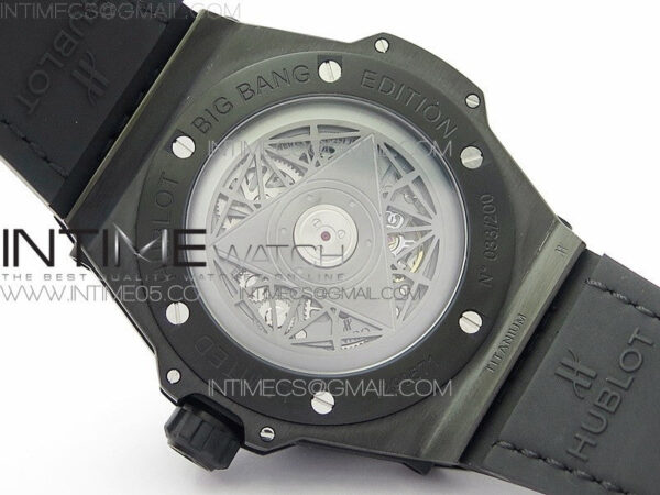 Big Bang Sang Bleu DLC Ti WWF 1:1 Best Edition Black Skeletonal Dial On Black Gummy Strap Asian HB1213 V2 – Bild 18