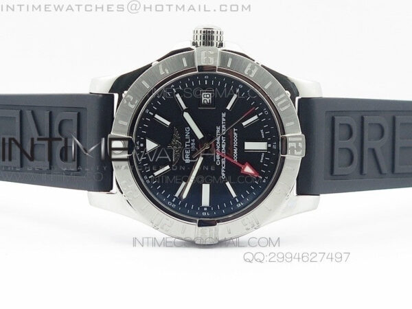 Avenger GMT SS Black Sticks Marker Dial on Rubber strap A2836 – Bild 3