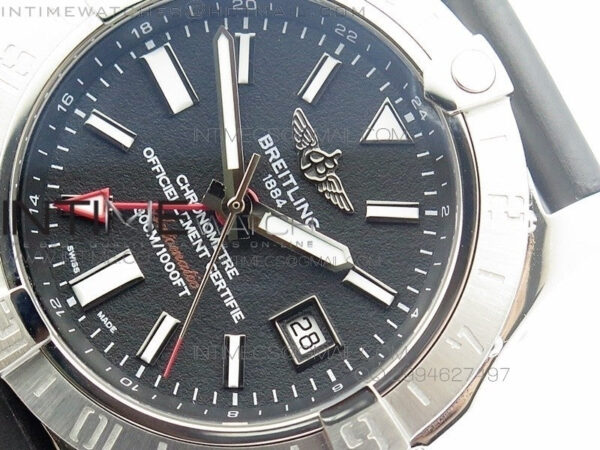 Avenger GMT SS Black Sticks Marker Dial on Rubber strap A2836 – Bild 4