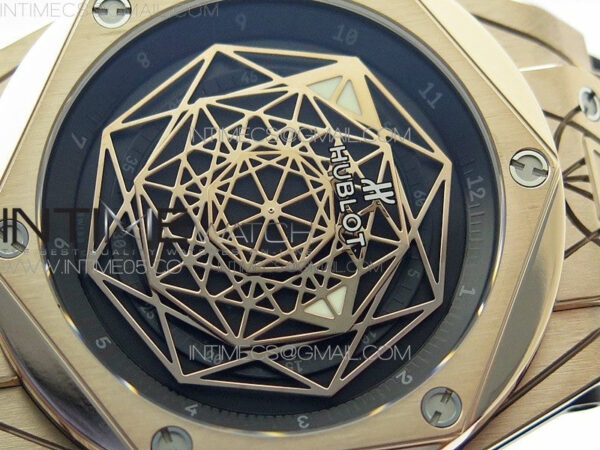 Big Bang Sang Bleu RG Ti WWF 1:1 Best Edition Black Skeletonal Dial On Black Gummy Strap Asian HB1213 V2 – Bild 4