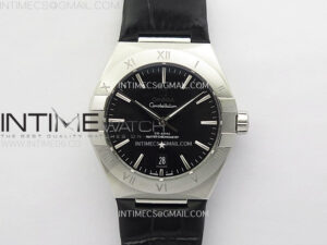 Constellation 39mm SS VSF 1:1 Best Edition Black Textured Dial on Black Leather Strap A8800