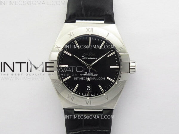 Constellation 39mm SS VSF 1:1 Best Edition Black Textured Dial on Black Leather Strap A8800