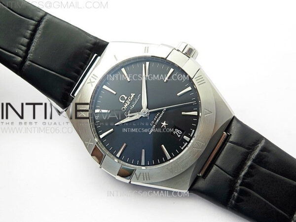 Constellation 39mm SS VSF 1:1 Best Edition Black Textured Dial on Black Leather Strap A8800 – Bild 2