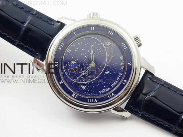 6104P Moon SS Blue Dial on Blue Leather Strap A240 V2 – Bild 2