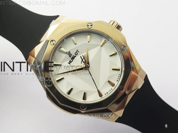 Classic Fusion Orlinski RG B50F 1:1 Best Edition White Faceted Dial on White Rubber Strap A2892 – Bild 2