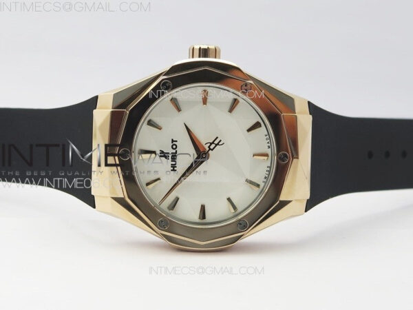 Classic Fusion Orlinski RG B50F 1:1 Best Edition White Faceted Dial on White Rubber Strap A2892 – Bild 3